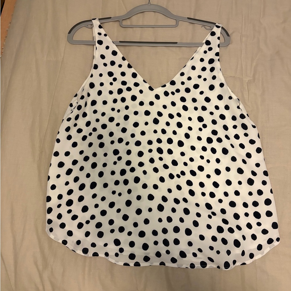 LOFT Black and White Polka Dot Camisole